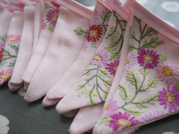 vintage tablecloth bunting vintage tablecloth bunting