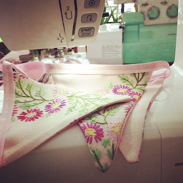 vintage tablecloth bunting vintage tablecloth bunting