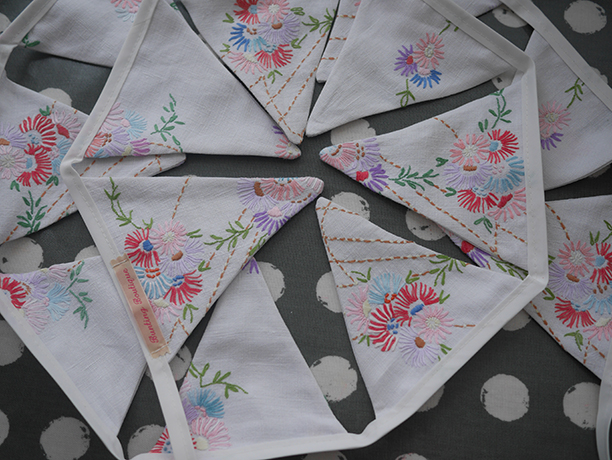 vintage tablecloth bunting vintage tablecloth bunting