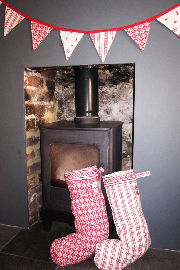 christmas bunting and stockings christmas bunting and stockings