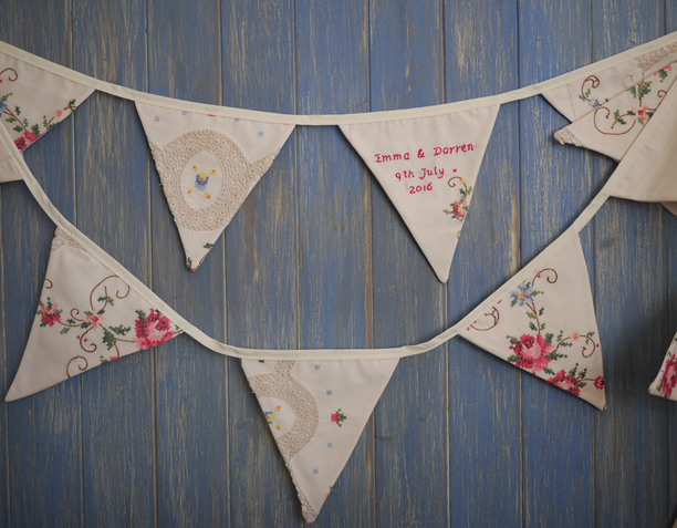 embroidered wedding bunting embroidered wedding bunting