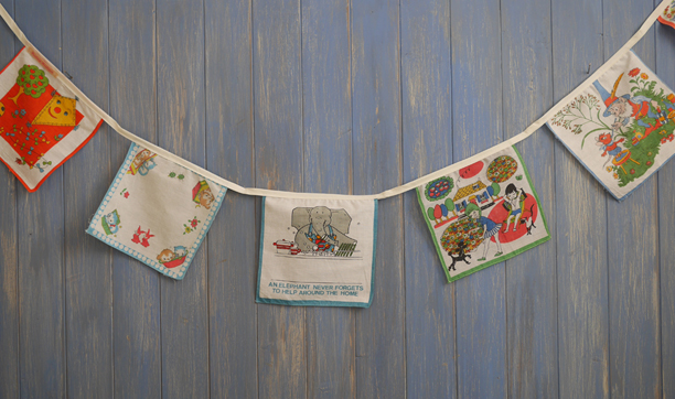 vintage childrens hankie bunting vintage childrens hankie bunting