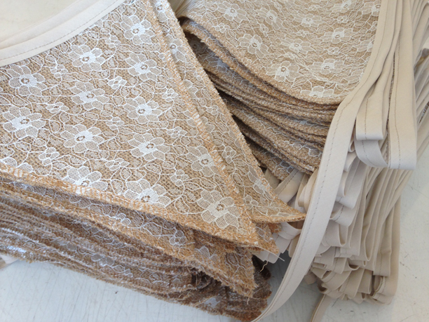 hessian and lace wedding bunting hessian and lace wedding bunting