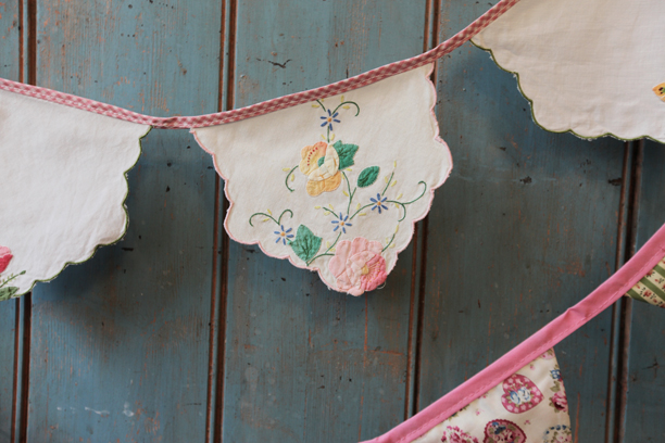 Vintage linen bunting Vintage linen bunting